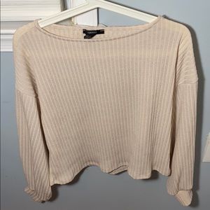 Cream long sleeve top